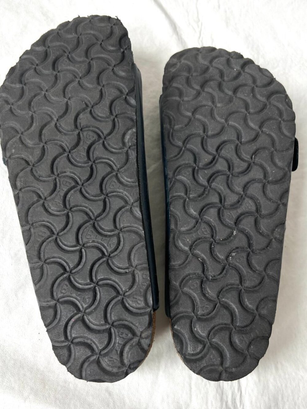 Birkenstock sandals Arizona navy blue leather 39 8 8.5 womens wide soft footbed - Picture 8 of 12